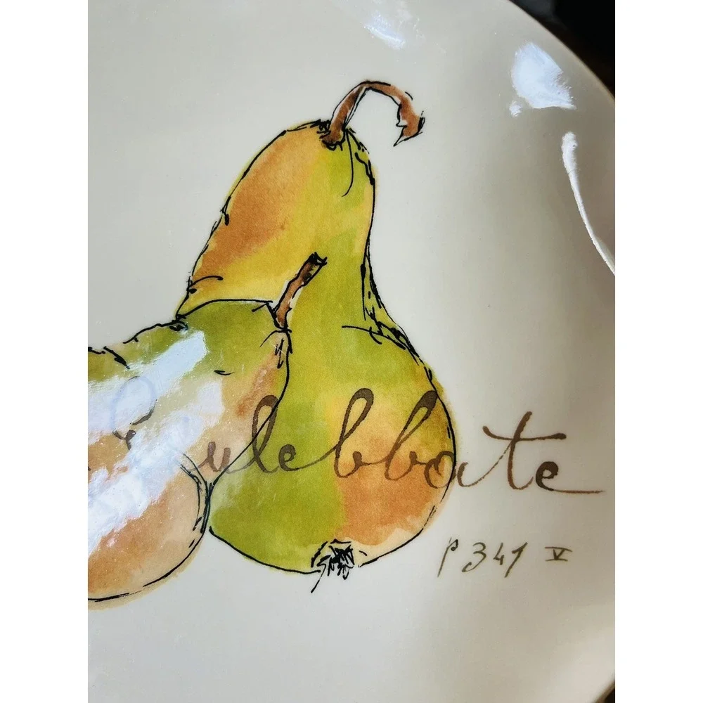 Crate & Barrel Pears Plate‎ Verona Fruit Plate 9